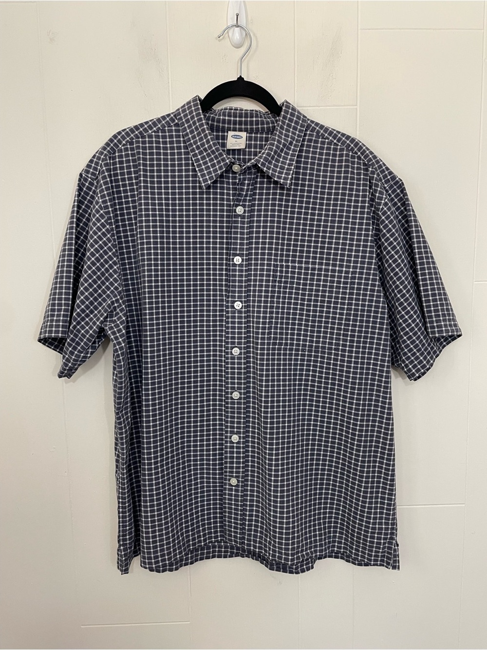 Old Navy Vintage Short Sleeve Plaid Button Up Men’s Size XL Cotton 90s Y2K Retro